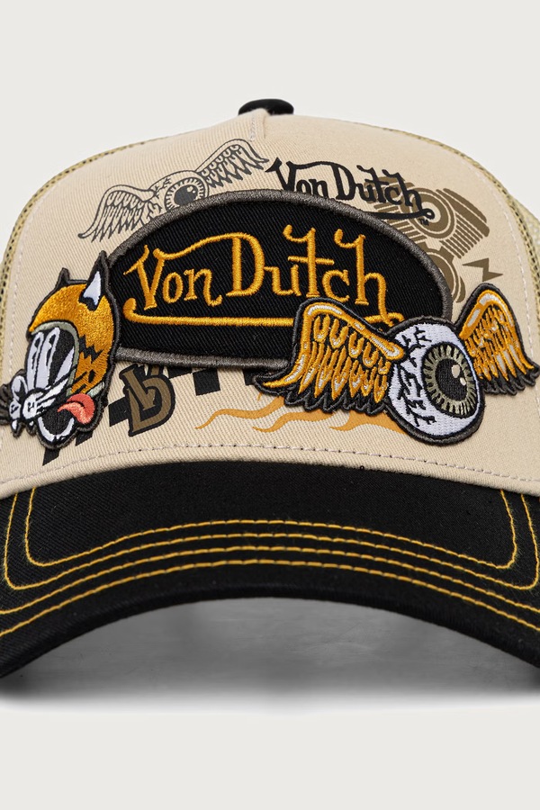 Кепка-тракер з бавовною Von Dutch колір бежевий фото 2