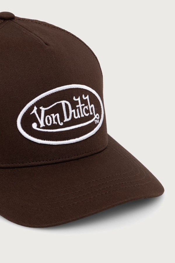 Кепка-тракер з бавовною Von Dutch колір коричневий фото 2