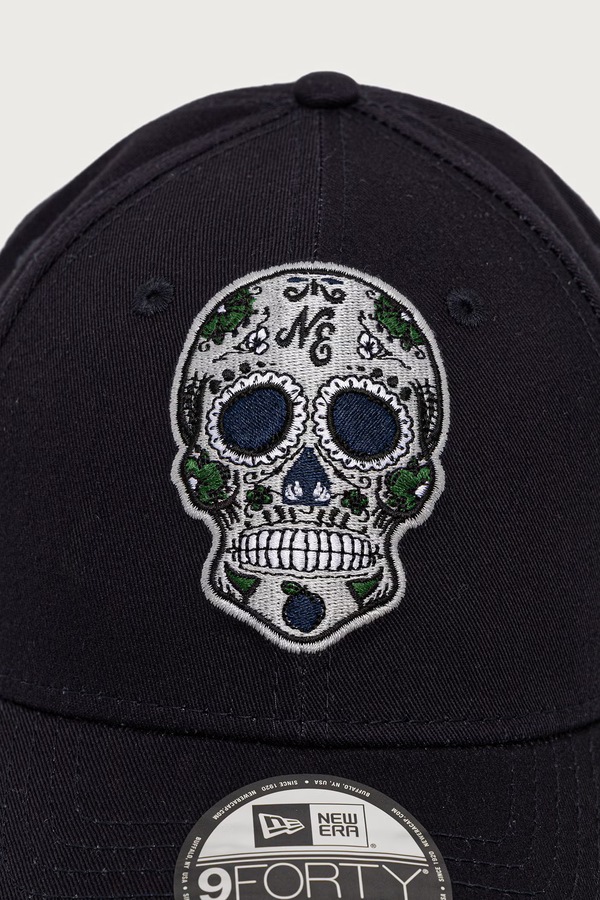 Кепка бавовняна New Era NE SKULL 940 NVY колір темно-синій фото 2