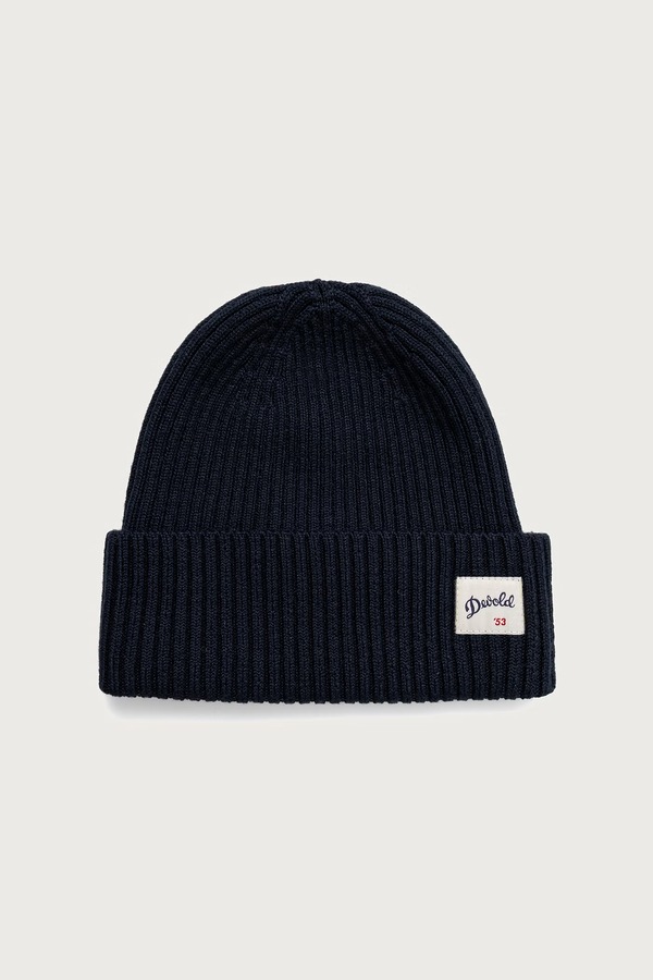 Шапка beanie із мериносової вовни Devold Archive Wool колір темно-синій