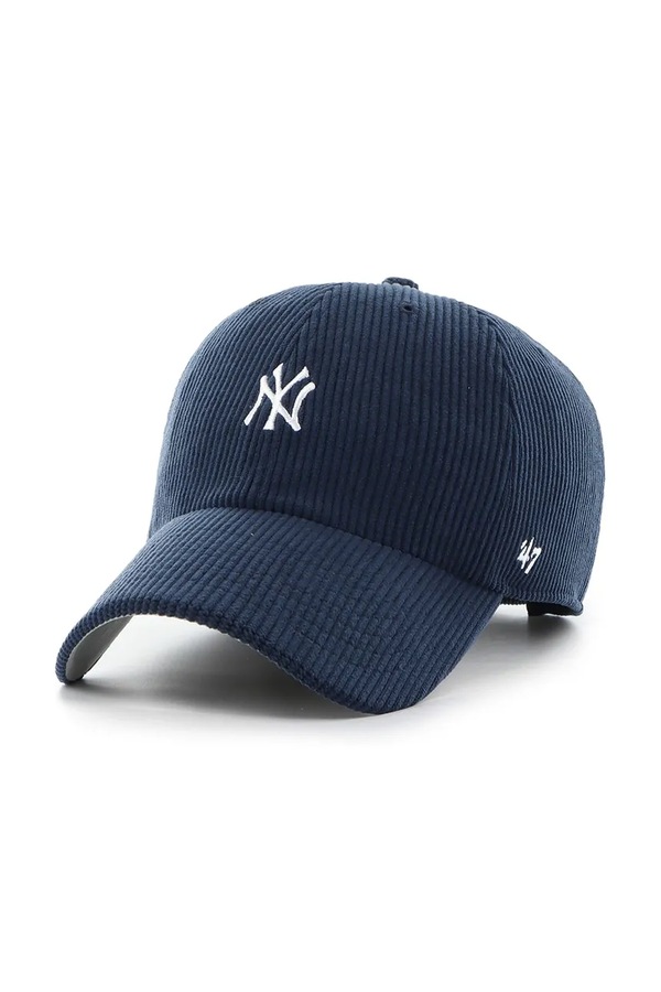 Кепка вельветова 47 brand MLB New York Yankees колір темно-синій