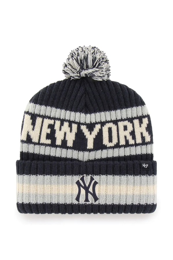 Шапка з помпоном 47 brand MLB New York Yankees колір чорний фото 2