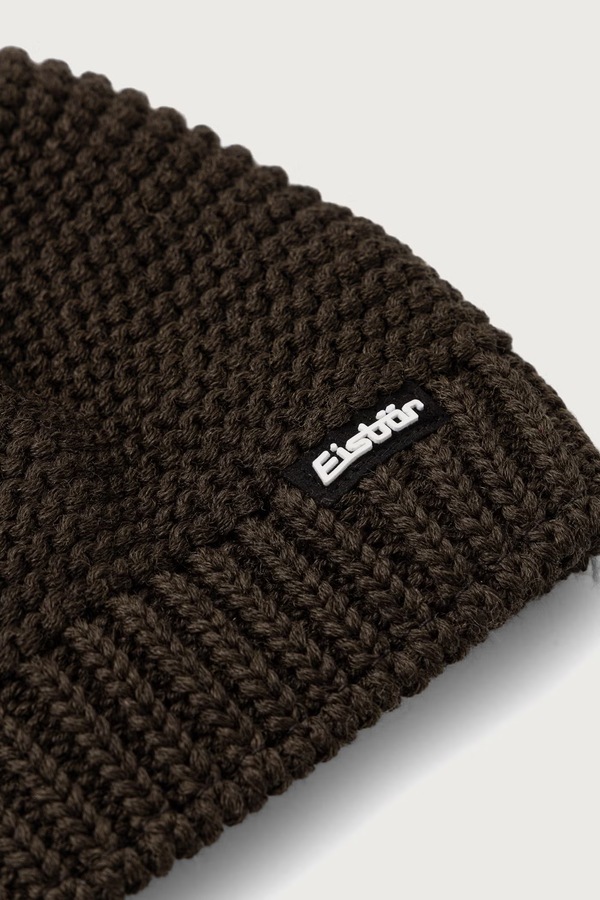 Шапка beanie із мериносовою вовною Eisbar Corson MÜ колір коричневий фото 2