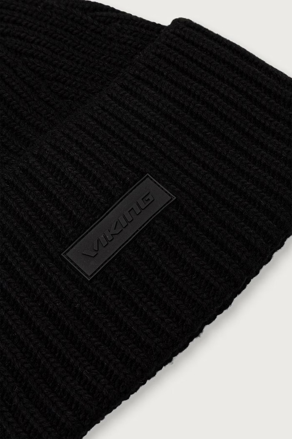 Шапка beanie з вовною Viking Froja Life Style колір чорний фото 3