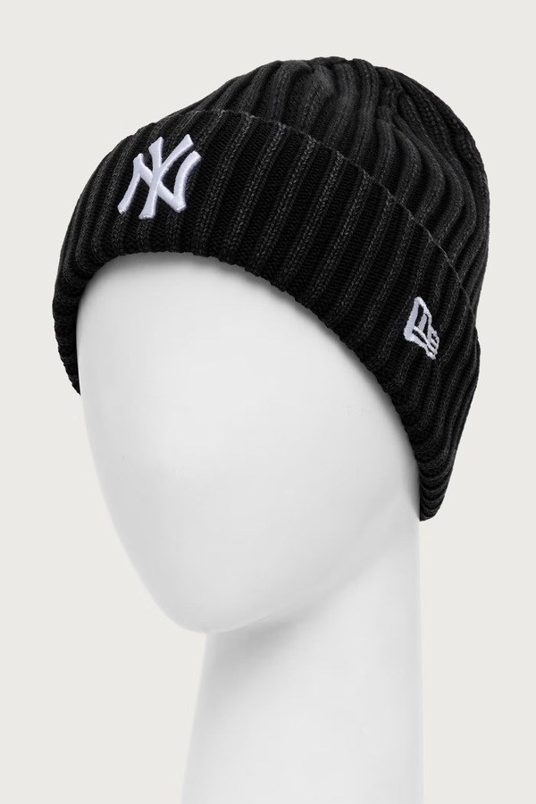 Шапка beanie жіноча бавовняна New Era MLB WASHED колір чорний фото 2