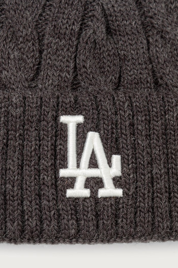 Шапка beanie з додаванням вовни New Era SHORT CUFF колір сірий фото 3