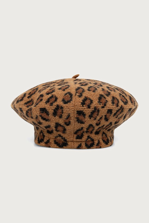 Берет вовняний New Era LEOPARD колір коричневий фото 2