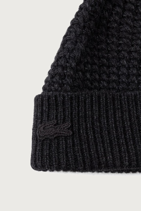 Шапка beanie з вовною Lacoste колір сірий фото 2