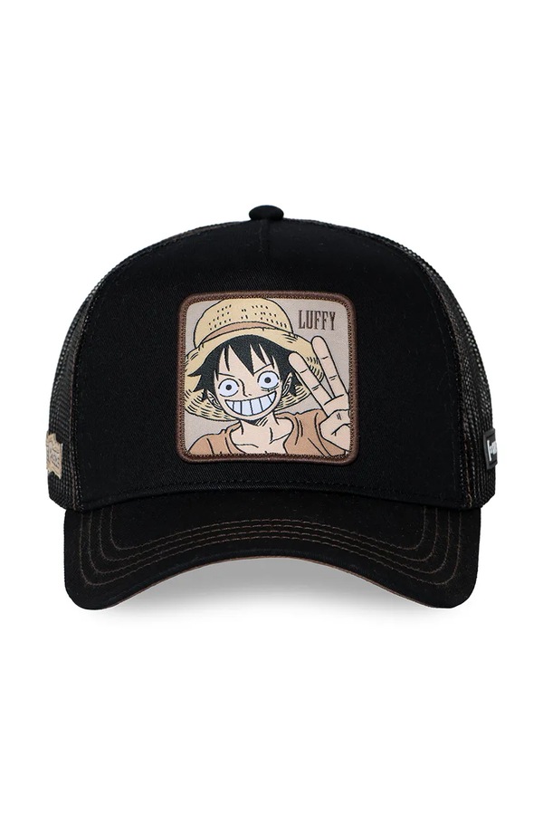 Кепка-тракер с хлопком Capslab x Onepiece цвет черный