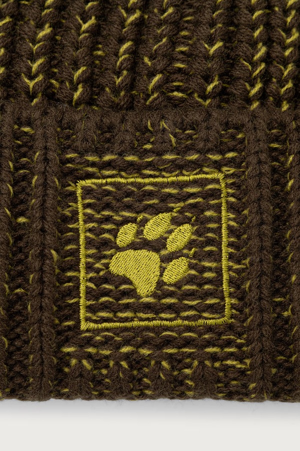 Шапка Jack Wolfskin beanie BADGE колір зелений фото 3