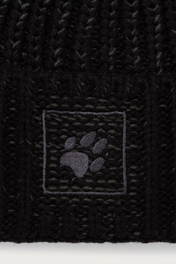 Шапка Jack Wolfskin beanie BADGE колір чорний фото 3