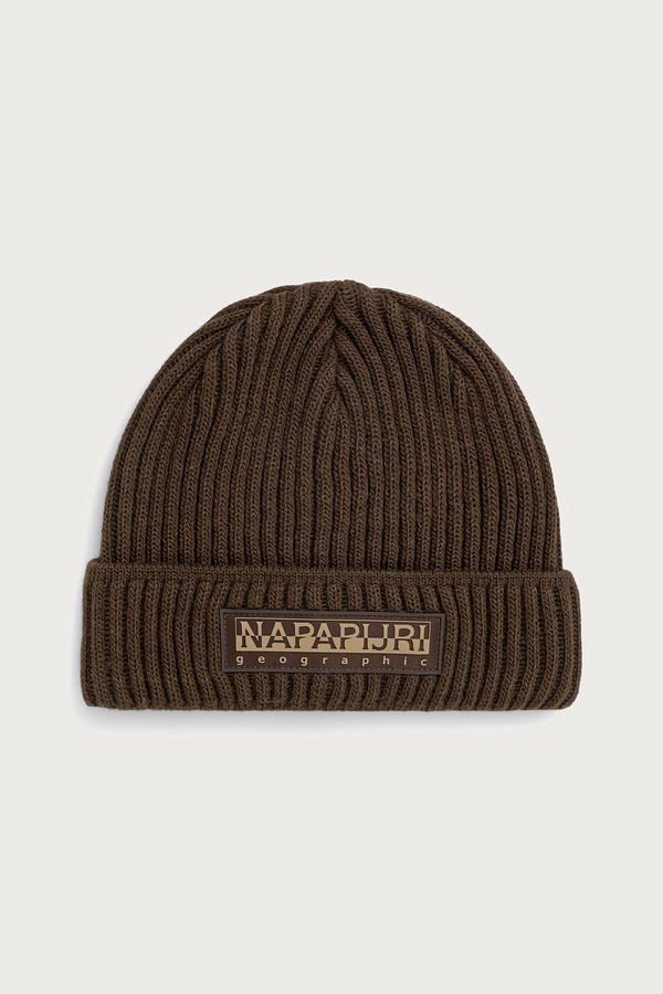 Шапка Napapijri beanie F-Vispa колір коричневий