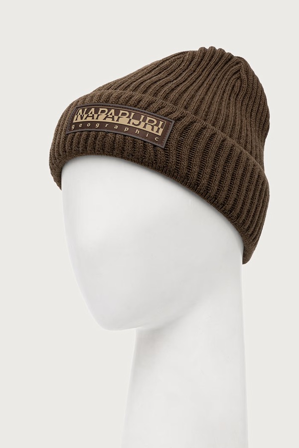 Шапка Napapijri beanie F-Vispa колір коричневий фото 2