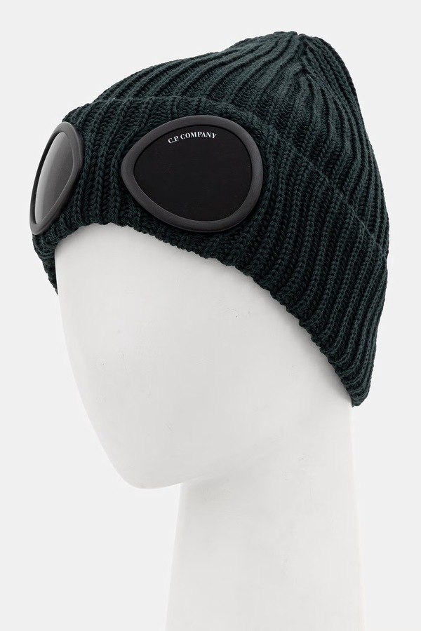 Шапка beanie шерстяная C.P. Company цвет зеленый