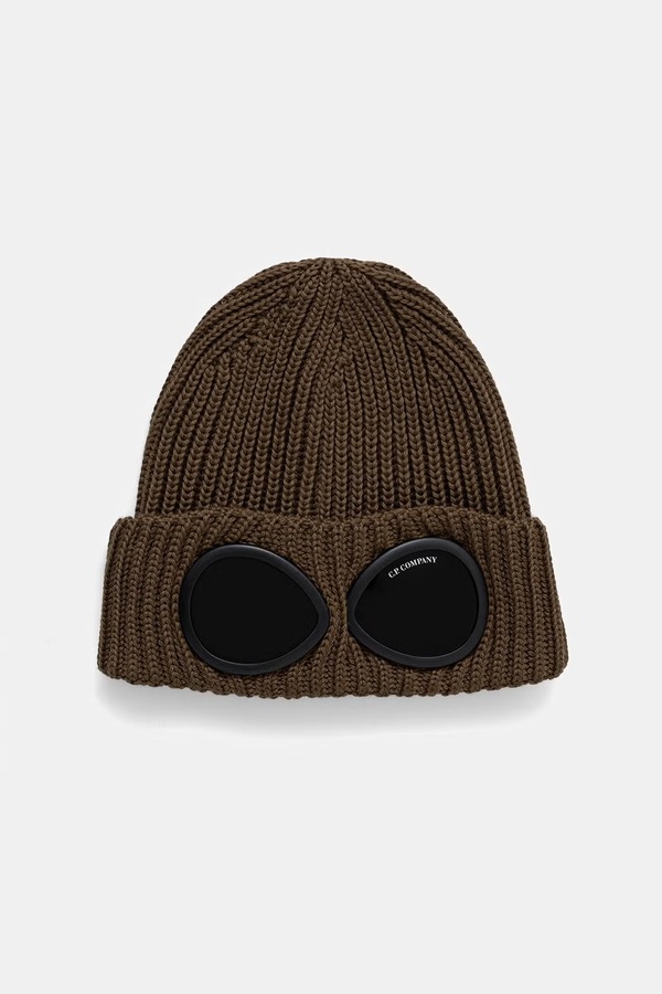Шапка beanie вовняна C.P. Company колір зелений
