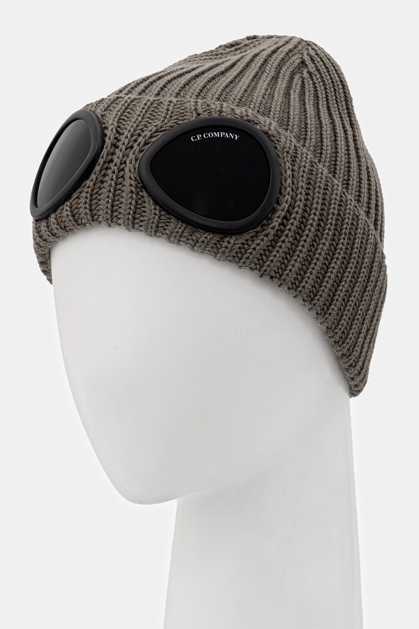 Шапка beanie шерстяная C.P. Company цвет зеленый