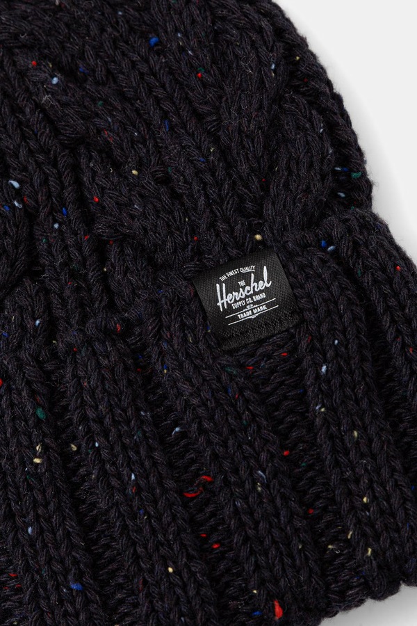 Шапка Herschel Ellis Cable колір чорний фото 2