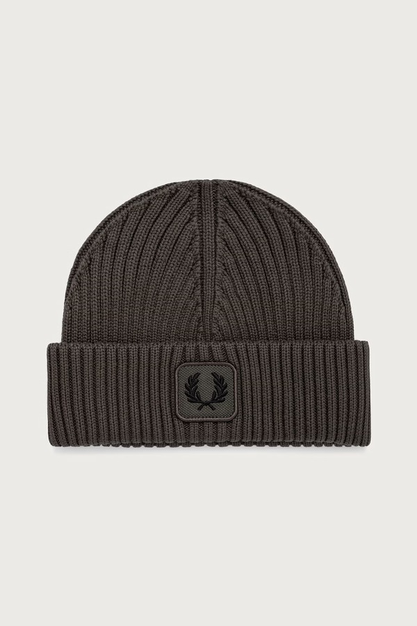 Шапка хлопковая Fred Perry цвет зеленый