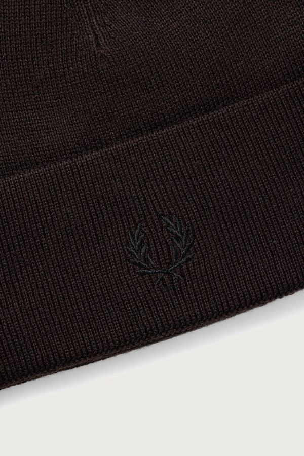 Шапка beanie с шерстью Fred Perry цвет коричневый фото 2