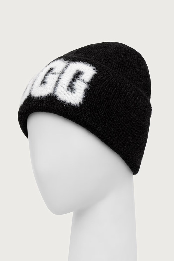Шапка beanie з додаванням вовни UGG колір чорний фото 3