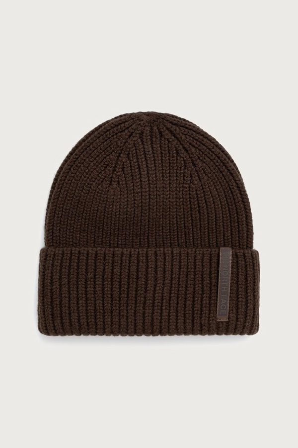 Шапка beanie із мериносовою вовною The North Face колір коричневий