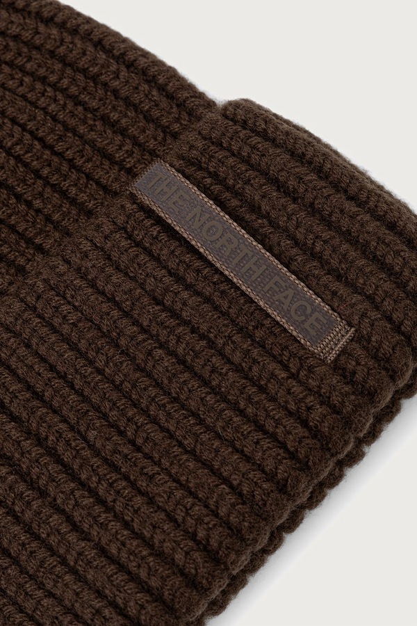 Шапка beanie із мериносовою вовною The North Face колір коричневий фото 3