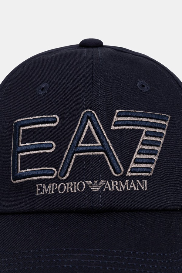 Кепка бавовняна EA7 Emporio Armani колір темно-синій
