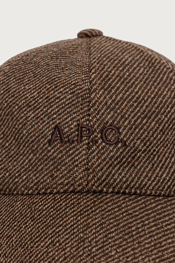 Бейсболка с шерстью A.P.C. casquette charlie цвет коричневый