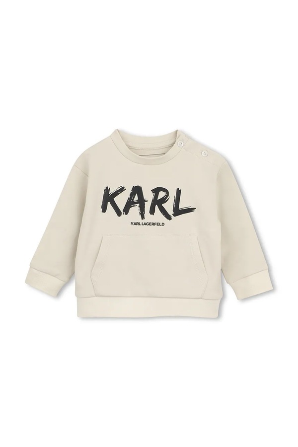 Трикотажний комплект дитячий бавовняний Karl Lagerfeld колір бежевий фото 3