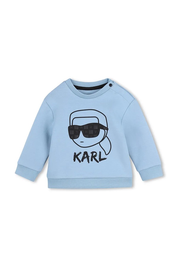 Трикотажний комплект для немовлят з бавовною Karl Lagerfeld колір блакитний фото 2