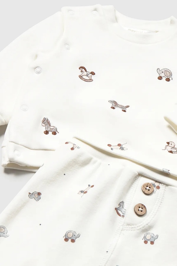 Трикотажний комплект для немовлят бавовняний з еластаном Mayoral Newborn колір бежевий фото 4