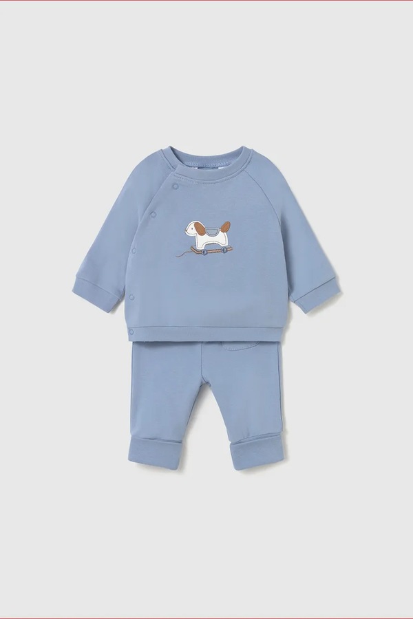 Трикотажный комплект для младенцев хлопковый с эластаном Mayoral Newborn цвет голубой