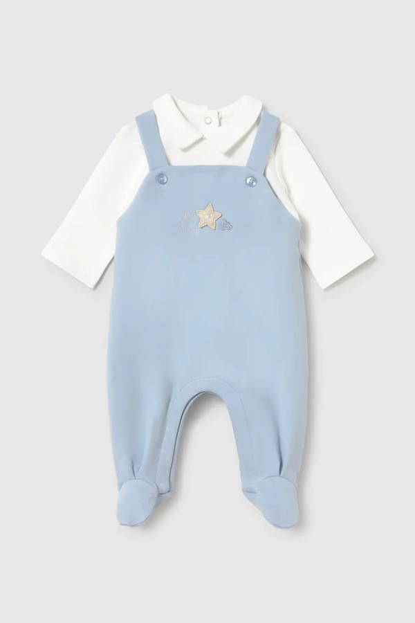 Трикотажний комплект для немовлят бавовняний Mayoral Newborn колір блакитний