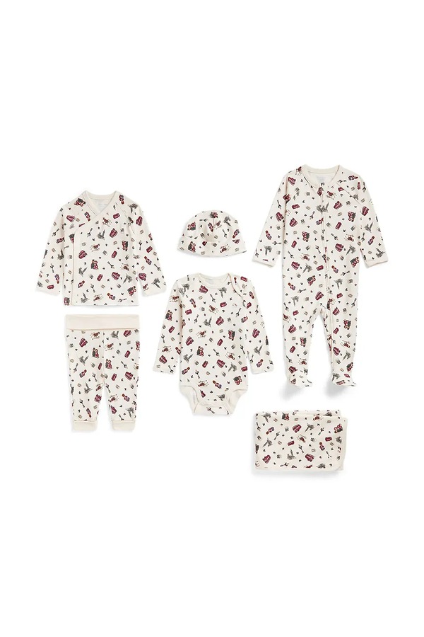 Комплект loungwear детский хлопковый Polo Ralph Lauren цвет бежевый