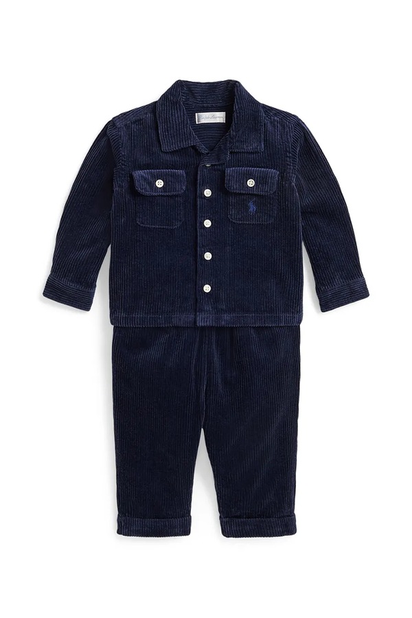 Комплект для немовлят вельветовий Polo Ralph Lauren колір блакитний фото 2