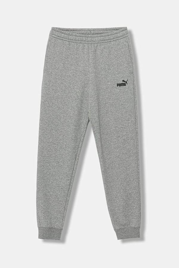 Спортивні штани дитячі бавовняні з еластаном Puma ESS No. 1 Logo Sweatpants колір сірий