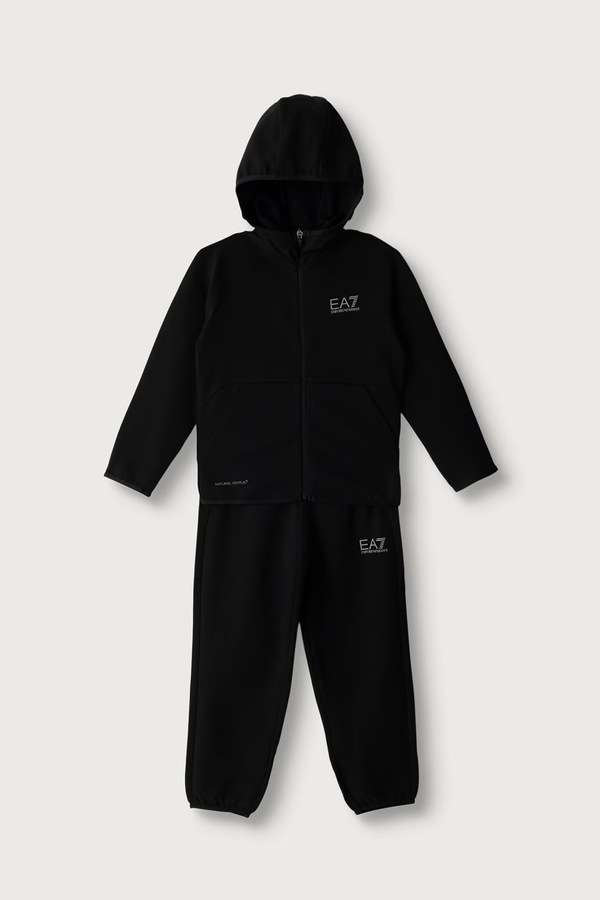 Спортивний костюм дитячий з бавовною EA7 Emporio Armani колір чорний