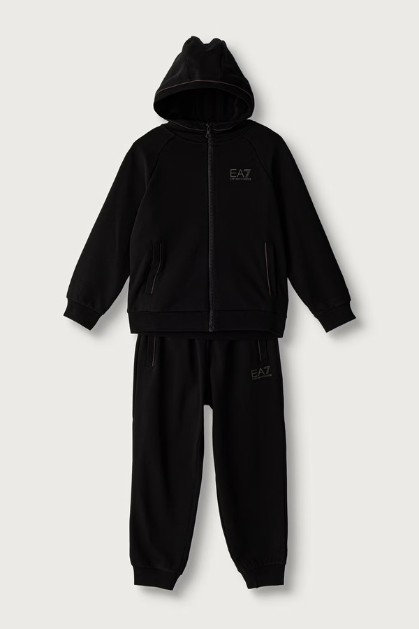 Спортивний костюм дитячий з бавовною EA7 Emporio Armani колір чорний