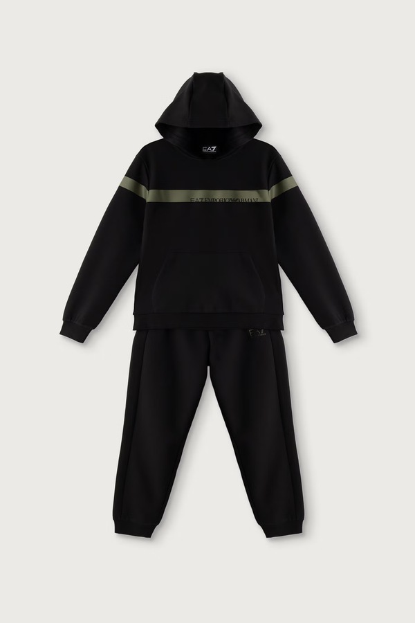 Трикотажний комплект дитячий з бавовною EA7 Emporio Armani колір чорний