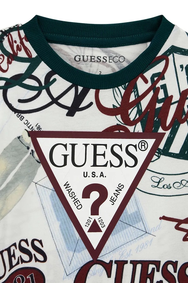 Комплект дитячий бавовняний Guess колір зелений фото 2