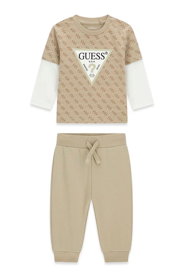 Комплект на кожен день дитячий бавовняний Guess колір бежевий