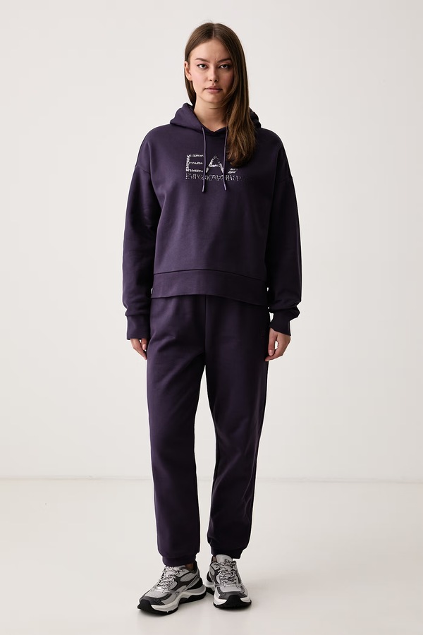 Трикотажный комплект женский с хлопком EA7 Emporio Armani цвет фиолетовый