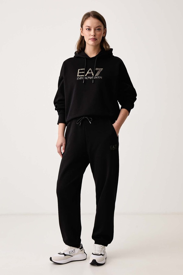 Трикотажный комплект женский с хлопком EA7 Emporio Armani цвет черный