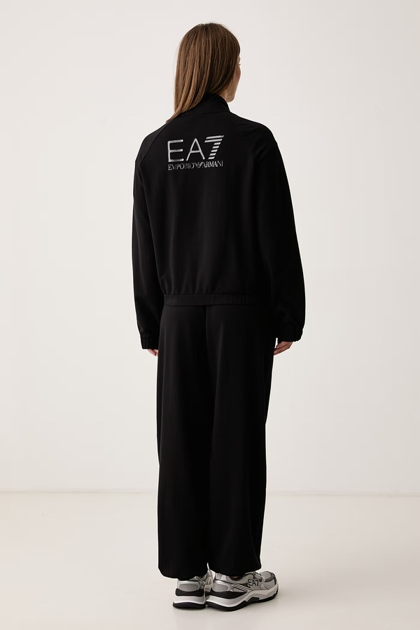 Трикотажний комплект жіночий бавовняний з еластаном EA7 Emporio Armani колір чорний фото 4