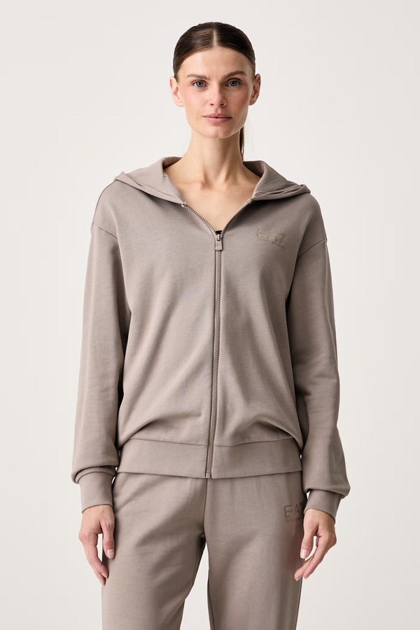 Спортивный костюм женский с хлопком EA7 Emporio Armani цвет бежевый