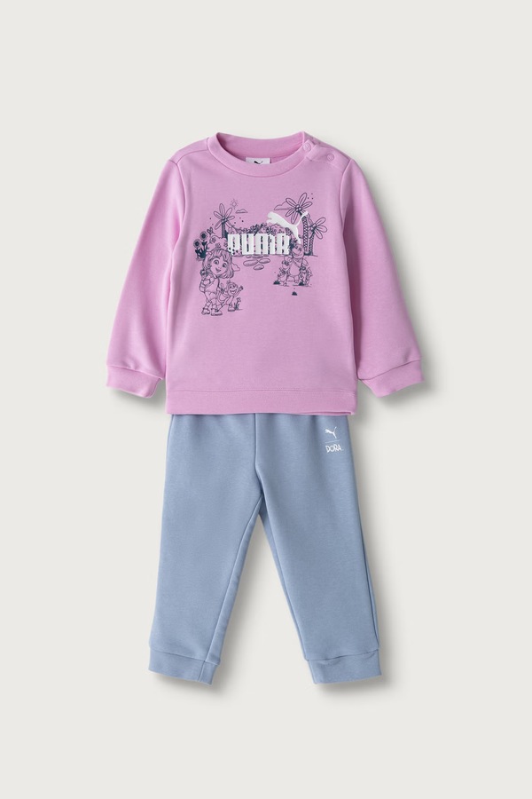 Спортивний костюм дитячий з бавовною Puma X DORA MINICATS Set колір рожевий