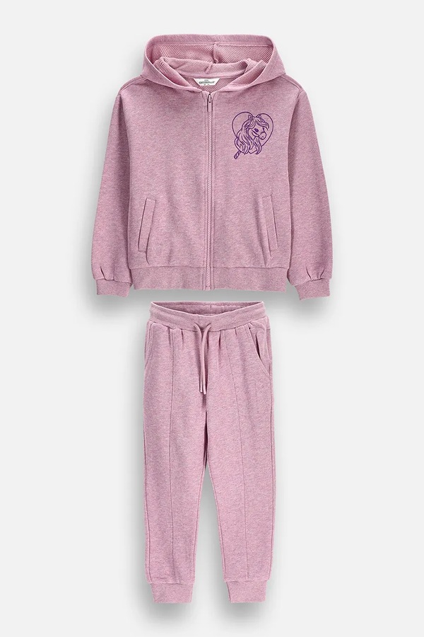 Трикотажний комплект дитячий з бавовною Coccodrillo колір фіолетовий