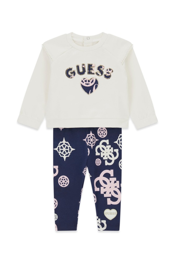 Комплект на кожен день для немовлят з бавовною Guess колір бежевий