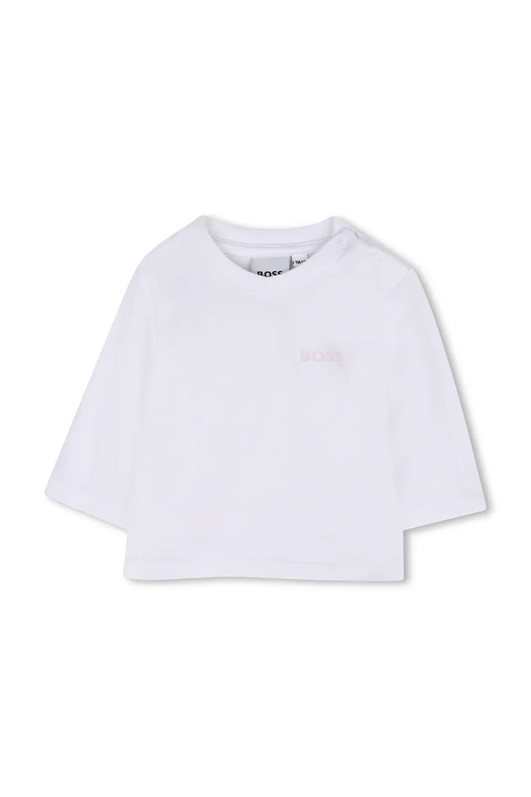 Трикотажний комплект для немовлят бавовняний з еластаном BOSS колір рожевий фото 4