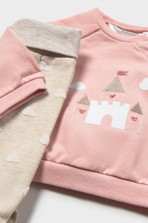 Комплект для немовлят бавовняний з еластаном Mayoral Newborn колір рожевий фото 2